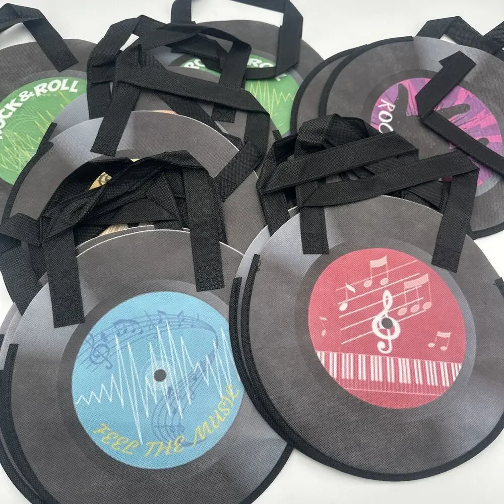 18 Pack Party Gift Bags Reusable Tote Bags. 8 Heart 10 Vinyl Record Shaped